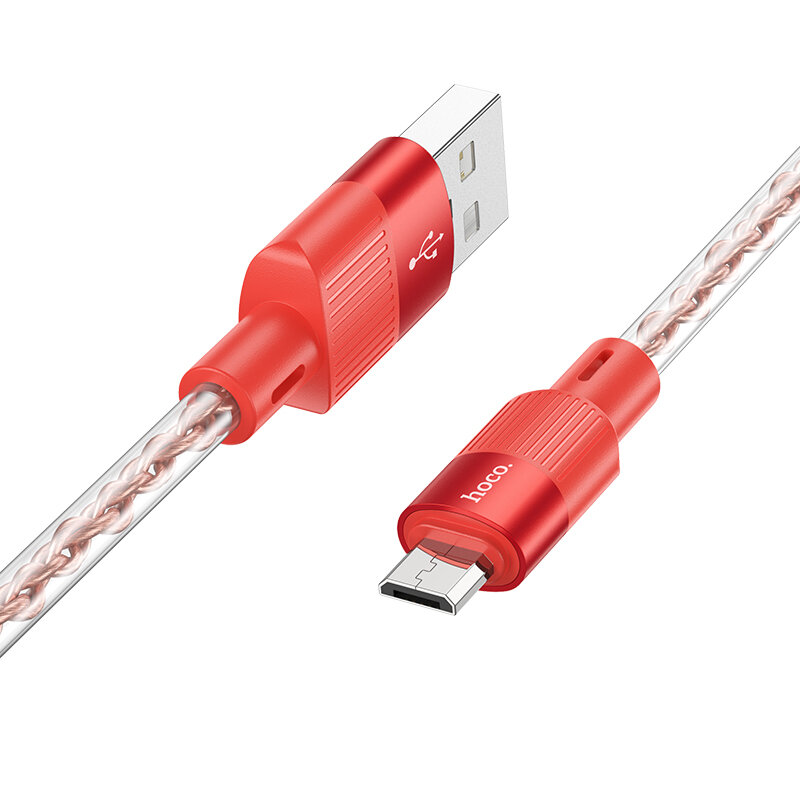 USB Кабель Micro, HOCO, X99, 1м, силиконовый, красный