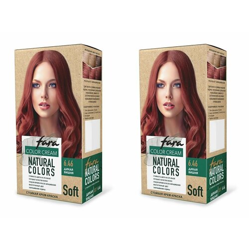 Fara Стойкая крем-краска для волос Natural Color Soft 327 дикая вишня, 90 мл, 2 шт