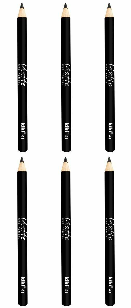 Kiki Карандаш для глаз Matte eye pencil, тон 41, черный, 6 шт.