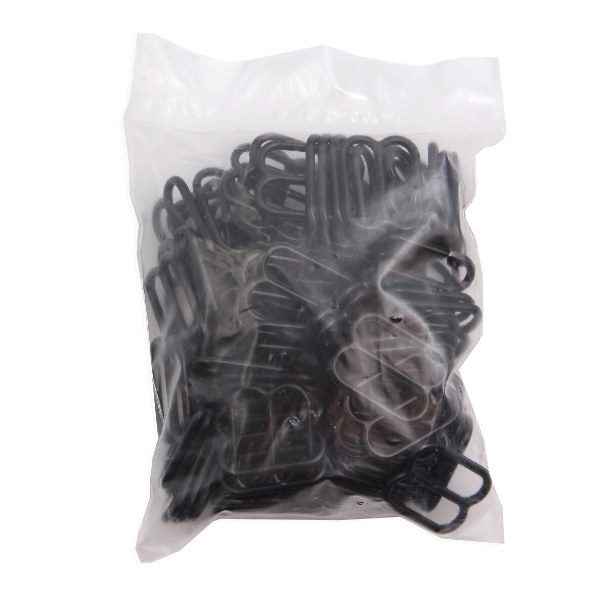 Регуляторы для бретелей 20 мм, 100 шт (пластик), Айрис, черный — фото 1