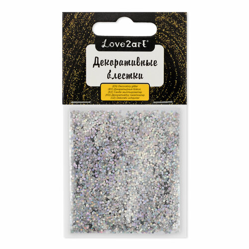 Love2art Декоративные блестки GLIS-01 1 мм 5 г 45 мл 14 под серебро голографияsilver holographic 773₽