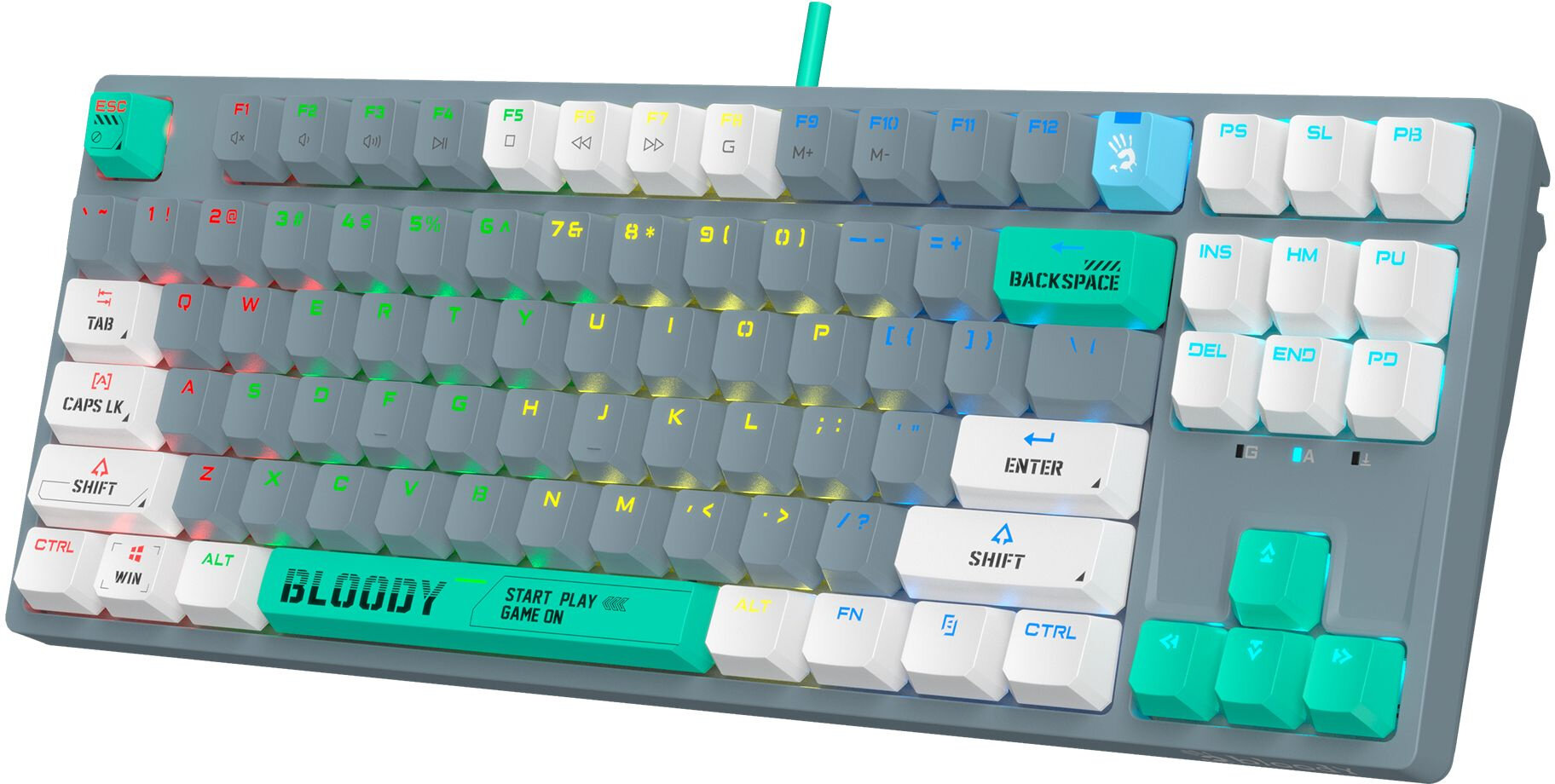 Клавиатура A4Tech Bloody S87 Energy механическая серый USB for gamer LED (S87 USB ENERGY ASH) — фото 3