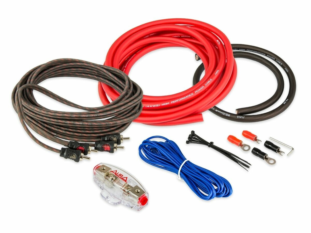 Комплект кабелей для усилителя AurA AMP-1204 (2х4AWG)