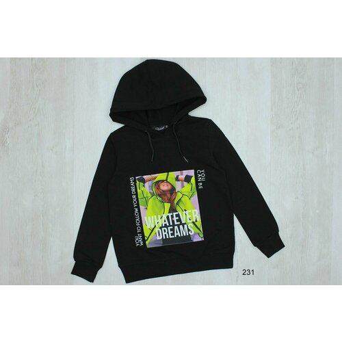 фото Худи blueland, размер 122, черный