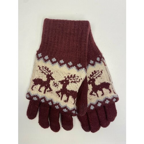 фото Перчатки kim lin, размер s/m, бордовый, серый