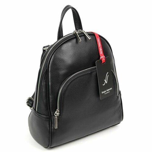 фото Рюкзак sergio valentini, фактура гладкая, черный