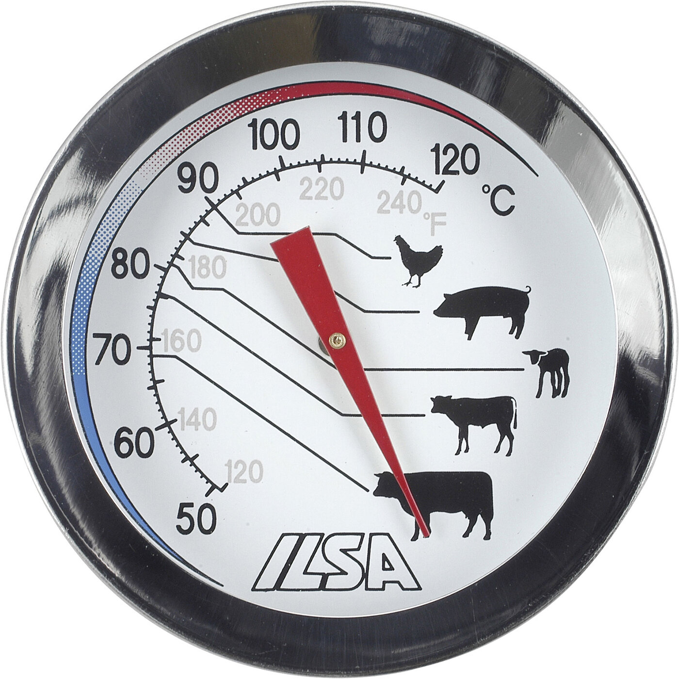 Термометр для мяса Ilsa +50+120C, 135х50мм, сталь