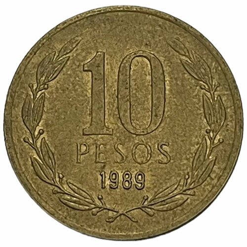 Чили 10 песо 1989 г. чили 10 песо 2000 г