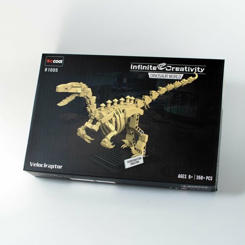 Конструктор DeCool Скелет динозавра Велоцираптор, 358 деталей, легосовместимый