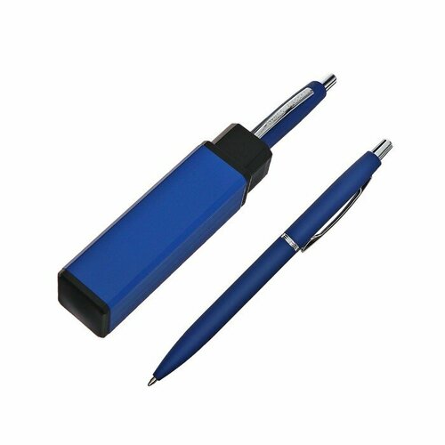 Ручка шариковая автоматическая San Remo 1.0 мм, металлический ярко-синий корпус, синий стержень, в тубусе ручка шариковая автоматическая san remo 1 0 мм металлический синий корпус синий стержень в тубусе