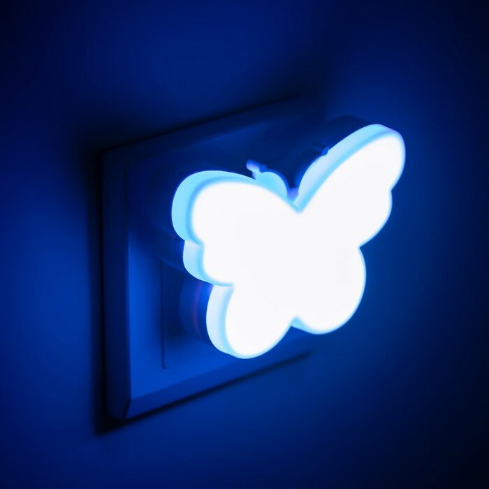 Ночник "Бабочка" LED 1Вт синий 9х6х6 см (комплект из 5 шт) - фотография № 4