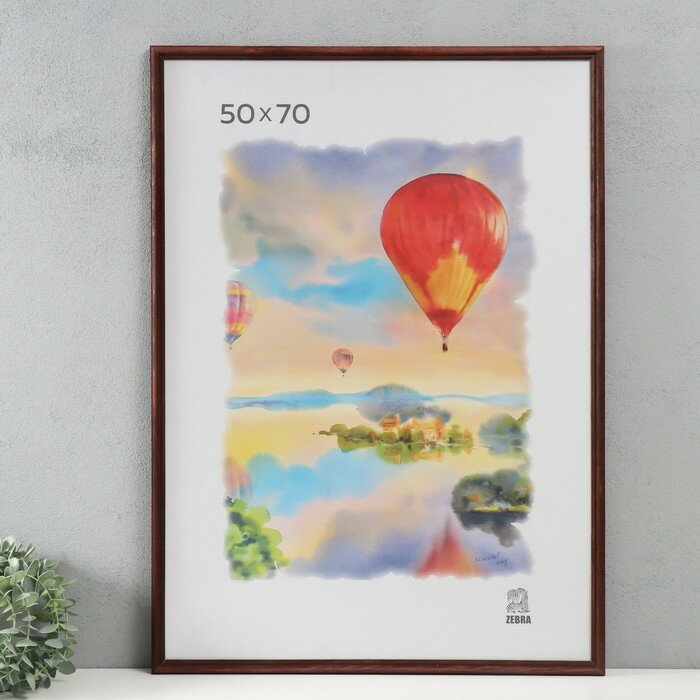 фото Фоторамка дерево 50х70 см, красное дерево (1702) (пластиковый экран) 10140093