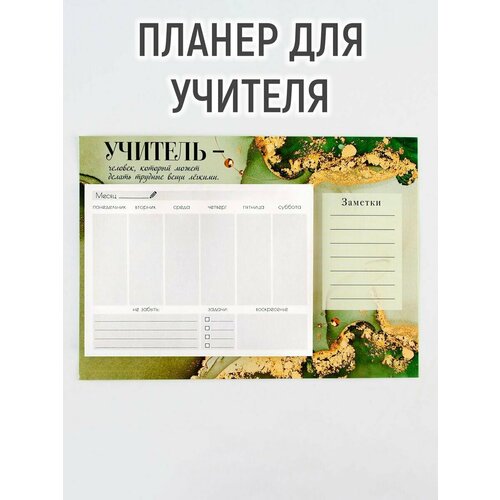 Планинг на магнитах с отрывными листами «Учитель», 50 листов, 19,5 х 14 см (размер части для заполнения 13 х 9,5 см).