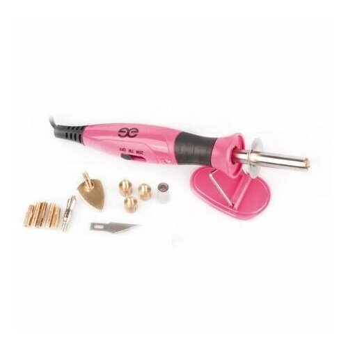 Термоаппликатор GLITTER GLAMOUR Hot Fix Applicator de Lux, с насадками, розовый