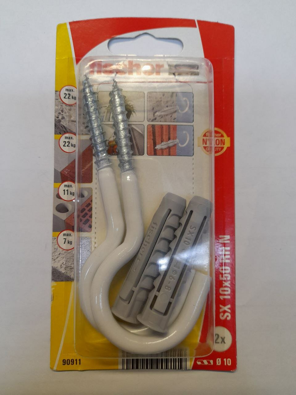 фото Sx 10x50 RH N Универсальный дюбель с кромкой и закругленным крюком (с белым покрытием) (20)