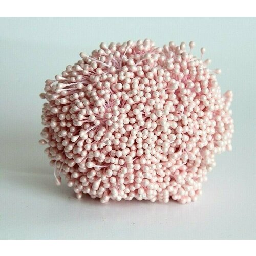 Набор тычинок для рукоделия перламутровые 3 мм, 10 пучков розовые