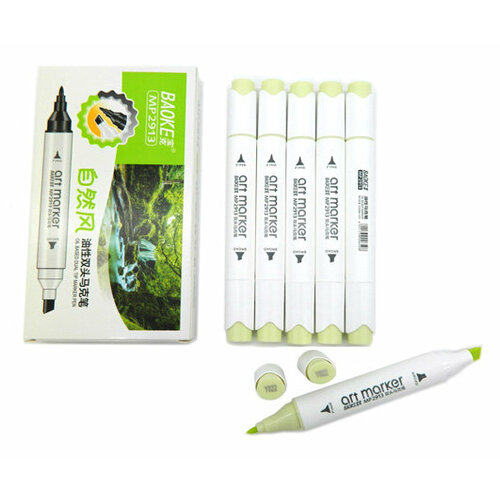 Скетч-маркер CC-22/Y022 BAOKE желтый светлый Овальный 2х ст (острый+ скош) (6/6/6)