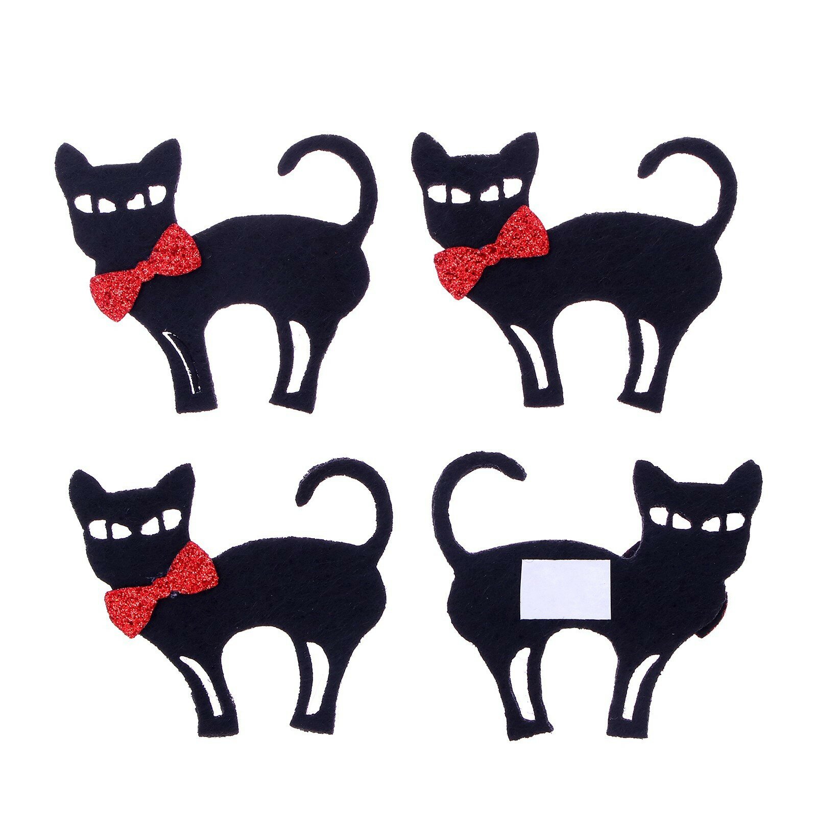 Декор на клеевой основе «Кошка с бантиком» набор 4 шт, размер 1 шт: 5,3 × 4,5 см