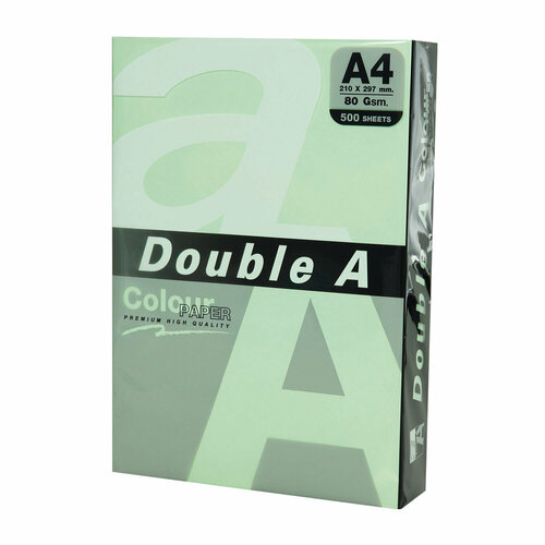 фото Бумага цветная double a, а4, 80 г/м2, 500 л, пастель, светло-зеленая