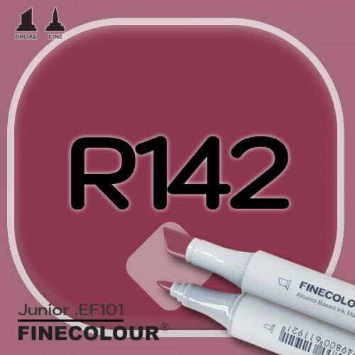 Маркер FINECOLOR Junior R142 Темно-бордовый двухсторонний