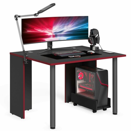 Игровой компьютерный стол SKILLL SSTG 1385.2, антрацит/красный, 120х85х75 см