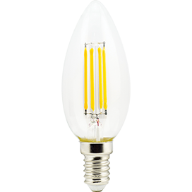 Светодиодная LED лампа Ecola candle LED Premium 6,0W 220V E14 4000K 360° filament прозр. нитевидная свеча (Ra 80, 100 Lm/W, КП=0) 96х37 N4QV60ELC