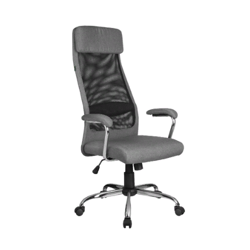 Компьютерное кресло Riva Chair 8206 HX Серая ткань/Чёрная сетка