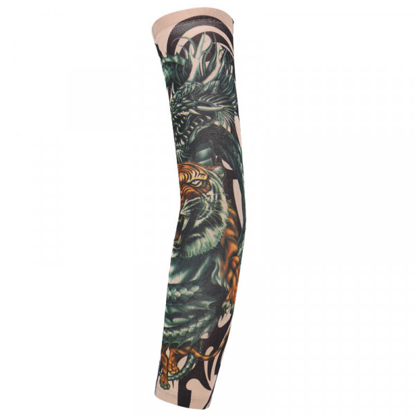 фото Тату рукав бесшовный "Тигр и дракон"