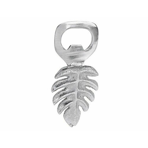 Открывалка для бутылок тропическая флора - Лист Монстера металл серебряная 10 см Koopman International A98017030-3 2470₽