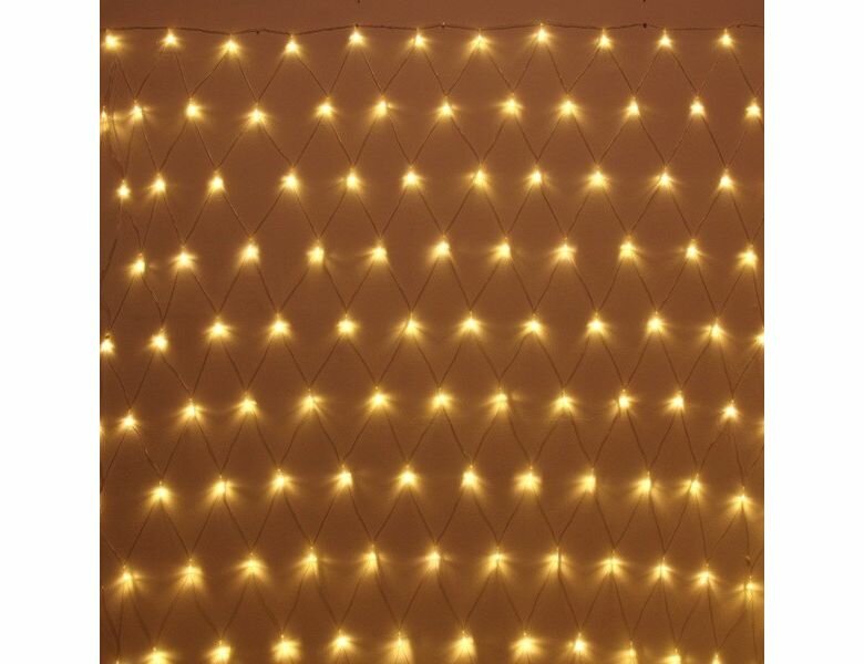 Светодиодная гирлянда сетка, 2.5х2 м, 192 теплых белых LED-огней, прозрачный ПВХ, контроллер, IP20, Serpantin 725-0571