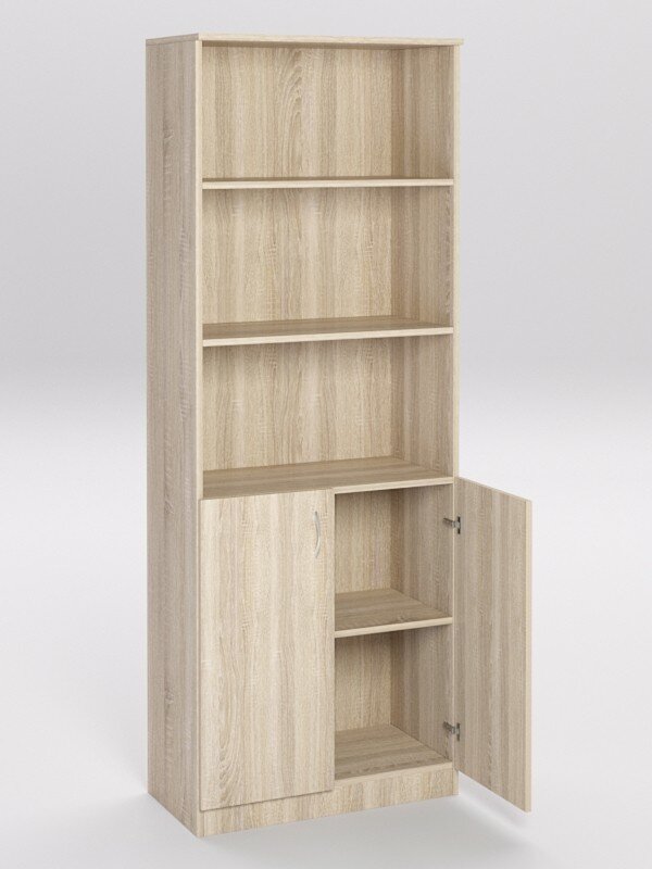 фото Шкаф офисный открытый Ш-43, Дуб Сонома 71 x 37 x 192 см (ДхШхВ)