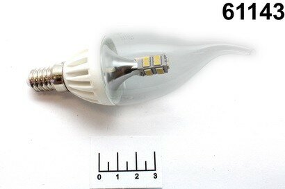 Лампа светодиодная 220V 4W E14 4000K белый свеча на ветру Ecola (для хрустальных люстр)