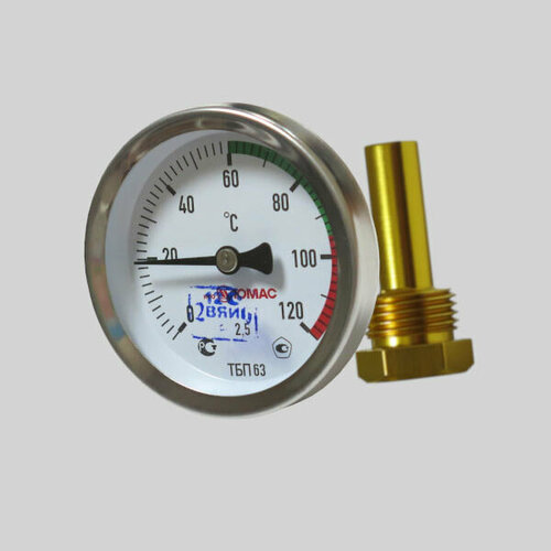 Термометр биметаллический ТБП-63/50 (0.+120С), G1/2, L50, D63 — продать ...