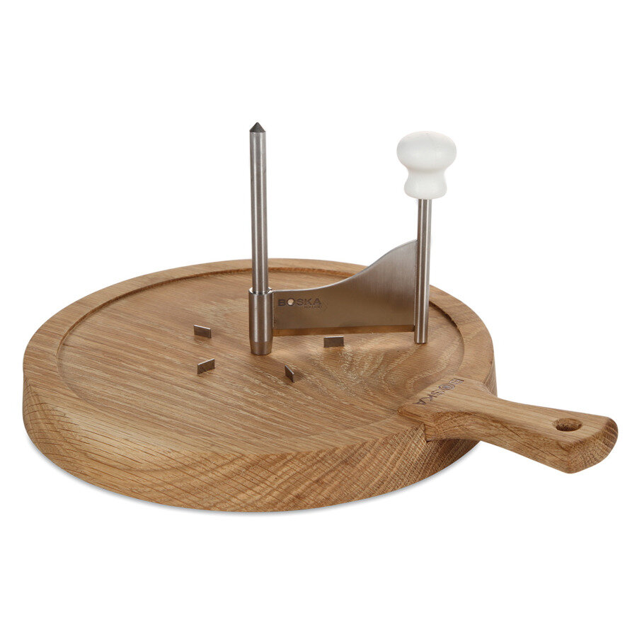 фото Жироль для сыра Tete de Moine Boska Друзья с ножом из нерж. стали 8 см, дуб, п/к