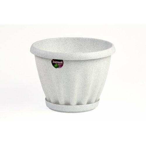 Горшок для цветов с подставкой Мпл Знатный 11л 320мм мрамор Арт. Мпл305МР