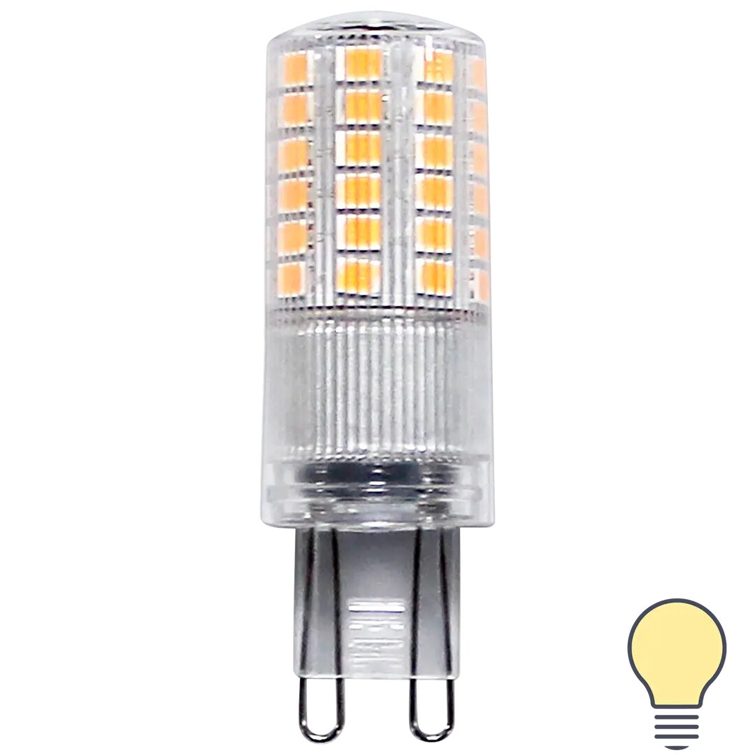 Лампа светодиодная Lexman G9 170-240 В 5 Вт капсула прозрачная 600 лм теплый белый свет
