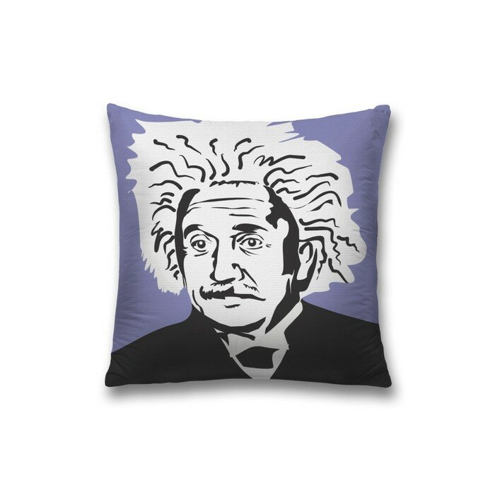 Наволочка декоративная "Эйнштейн", размер 45 х 45 см, вшитая молния