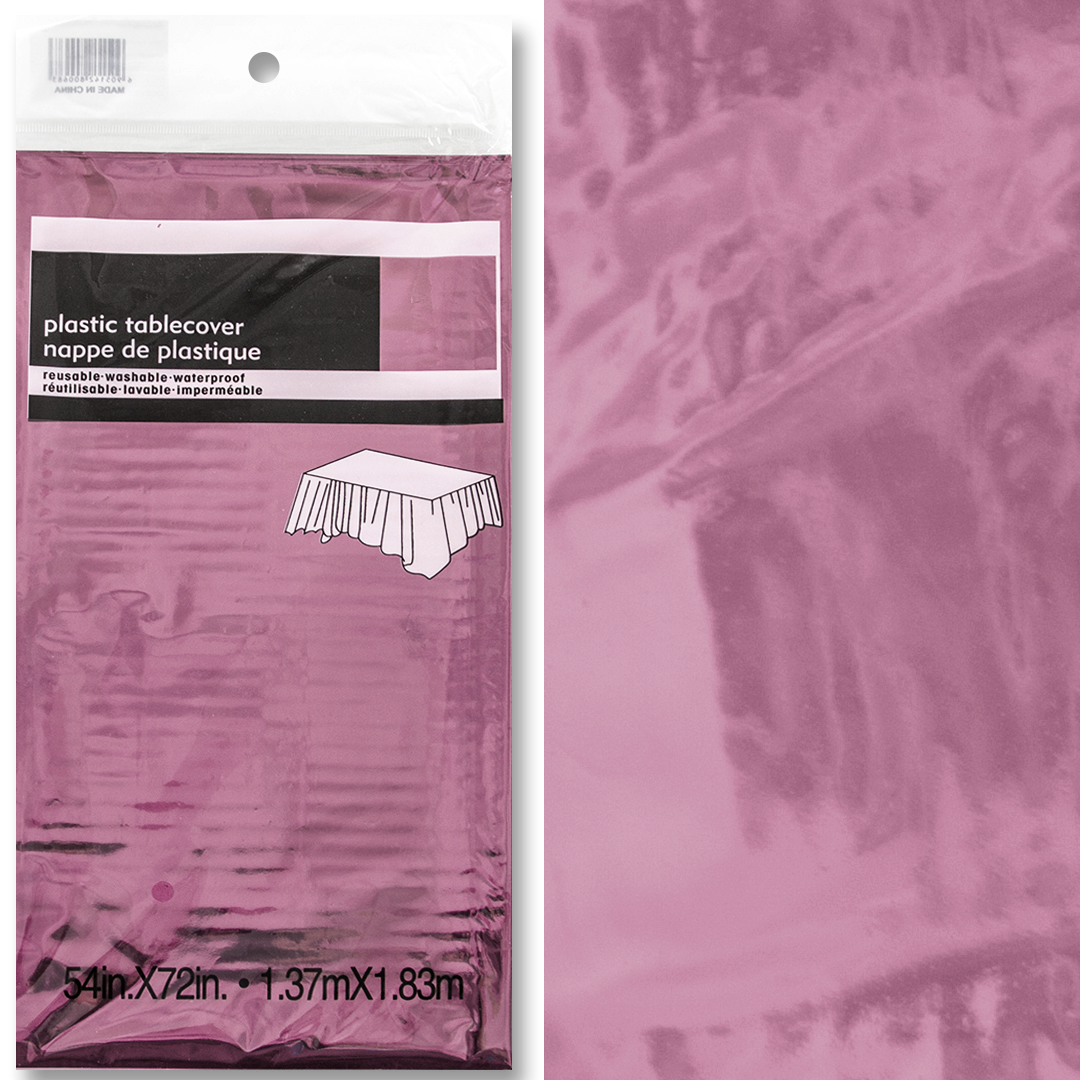 фото Скатерть одноразовая, Розовый, Металлик, 137*183 см, 1 шт.