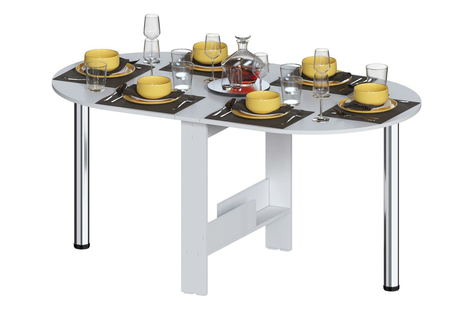 Стол-книжка Hoff СТК-12 148(1532)х741х864 см ЛДСП металл цвет белый хром