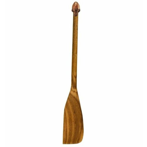 Лопатка деревянная с медной накладкой узкая 