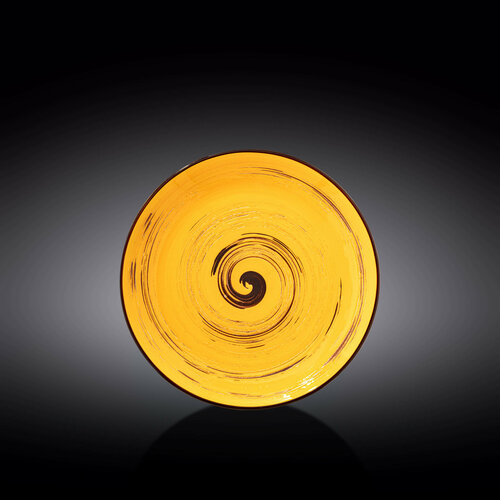 Тарелка десертная Wilmax, Фарфор, круглая, 20,5 см, желтый цвет, коллекция Spiral (WL-669412/A)