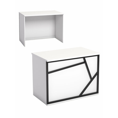 Ресепшен - стол серии лофт - альфа №1 (декор №1) белый + чёрный