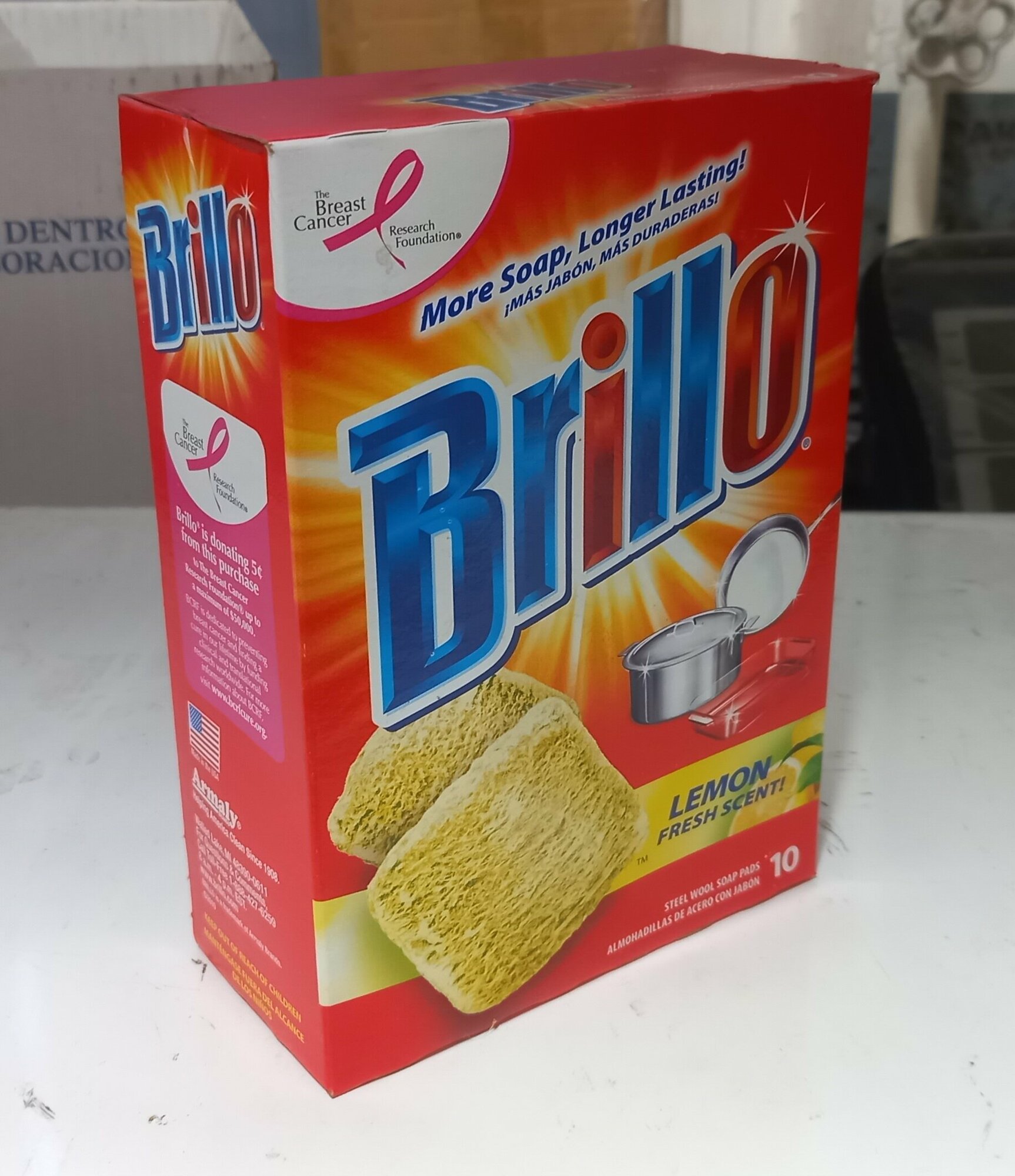 Губки для посуды Brillo с ароматом лимона 10 штук в упаковке