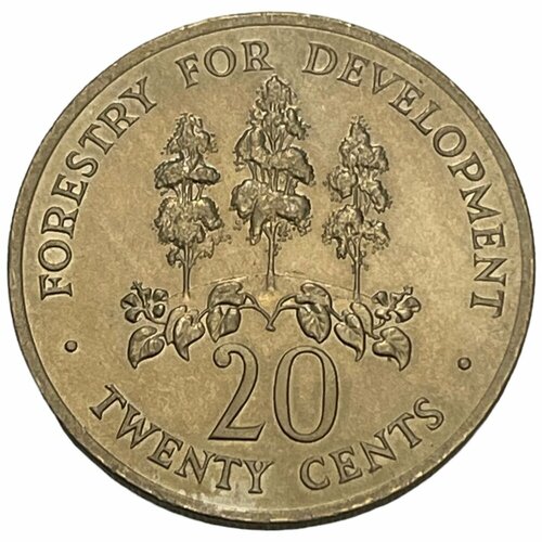 Ямайка 20 центов 1976 г. (ФАО - Лесное хозяйство) (2) jamaica 1974 1980 1 5 10 20 50 cents full set 6 pieces unc real original coins collection