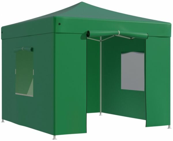 Тент-шатер садовый Helex 3x3х3 м материал полиэстер, 1 дверь и 2 окна, несколько вариантов сборки, быстрая установка 4331 зеленый