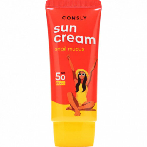фото Солнцезащитный крем consly с муцином улитки spf 50+/pa+++, 50 мл