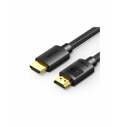 Кабель UGREEN HD119 (40102) 4K HDMI Cable Male to Male Braided. 3м. черный amkle hdmi cable hdmi male to hdmi male cable hdmi 1 4 1080p 3d cable for hd tv lcd laptop ps3 xbox projector computer cable