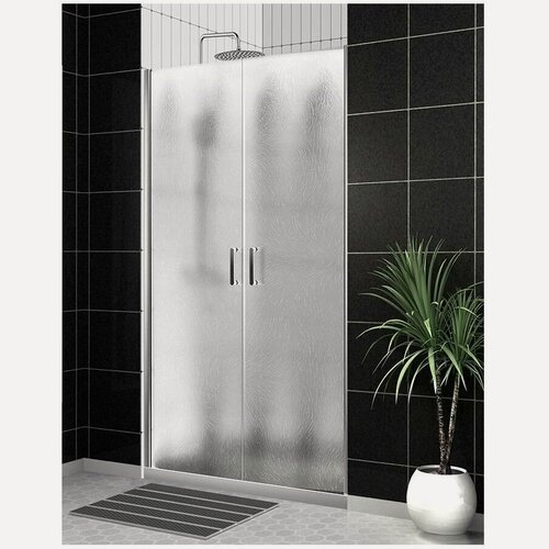 Изображение товара Душевая дверь BelBagno UNO-B-2-110-CH-Cr хром, шиншила 5 мм (1900х1100)