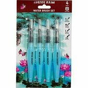 Кисти художественные deVente с резервуаром для воды "Water Brush" нейлон, (S/M/L) плоская, пластик, набор 4 штуки