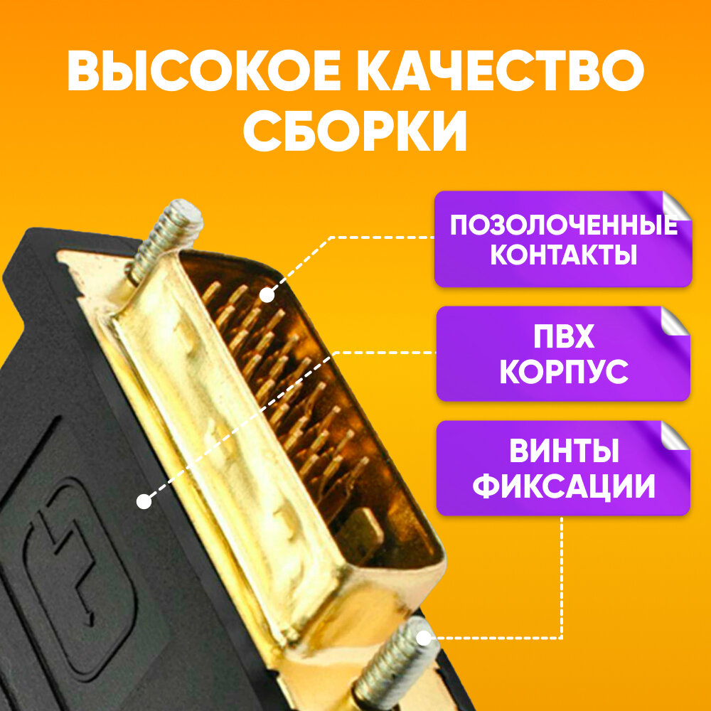 Переходник HDMI -DVI адаптер для монитора для передачи изображени — фото 1